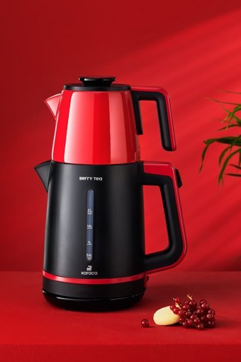 Karaca Berry Tea XL 2 In1 Çelik Demlikli 1700 W Çelik Gövdeli Cranberry Çay Makinesi