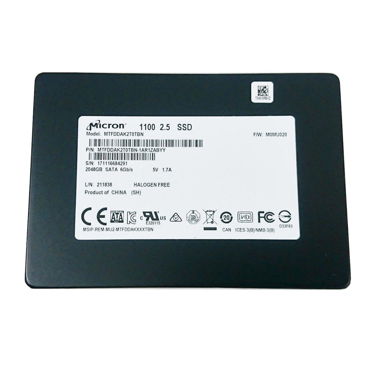 Micron MTFDDAK2T0TBN Sata 3.0 2 TB 2.5 inç SSD