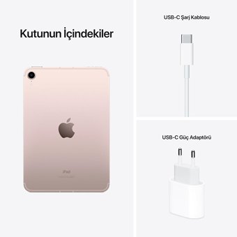 Apple iPad Mini 6.Nesil (MLX93TU/A) 256 GB iPadOS 4 GB Ram 8.3 İnç Tablet Pembe