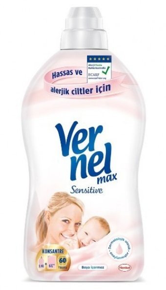 Vernel Max Sensitive Konsantre 60 Yıkama Yumuşatıcı 1.44 lt