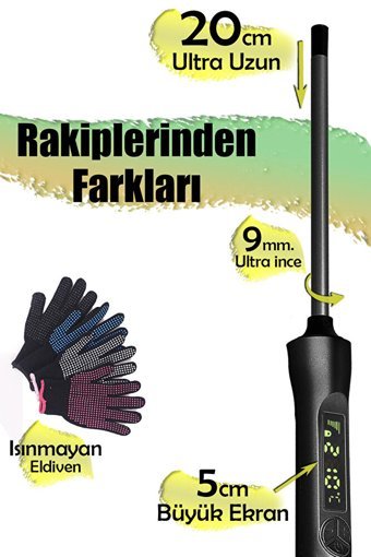 Hairens HRS 140 9 mm Keratin Seramik Saç Maşası