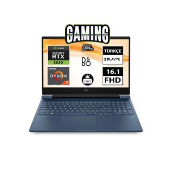 HP Victus 16-S0031NT 7Z596EA05 Harici GeForce RTX 3050 AMD Ryzen 7 16 GB Ram DDR5 1 TB SSD 16.1 inç Full HD FreeDos Gaming Notebook Laptop