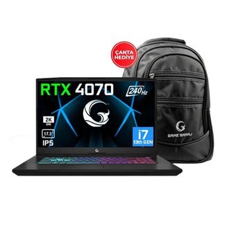 GAME GARAJ Slayer3 QHD 10XL-4070 C3 Harici GeForce RTX 4070 Intel Core i7 64 GB Ram DDR4 2 TB SSD 17.3 inç QHD FreeDos Gaming Notebook Laptop