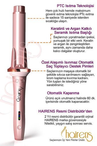 Hairens HRS 270 Otomatik 32 mm Keratin Seramik Saç Maşası