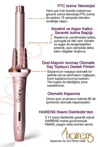 Hairens HRS 260 Otomatik 25 mm Keratin Seramik Saç Maşası