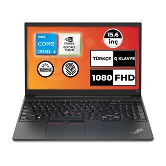 Lenovo ThinkPad E15 Gen 4 21E70066TX012 Harici GeForce MX 550 Intel Core i5 8 GB Ram DDR4 512 GB SSD 15.6 inç Full HD Windows 11 Pro Laptop