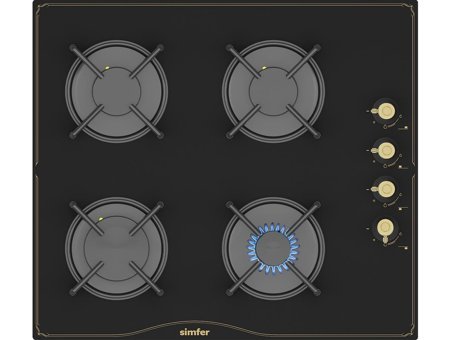 Simfer 3325 Siyah Cam 4 Gözlü Gazlı Ankastre Ocak