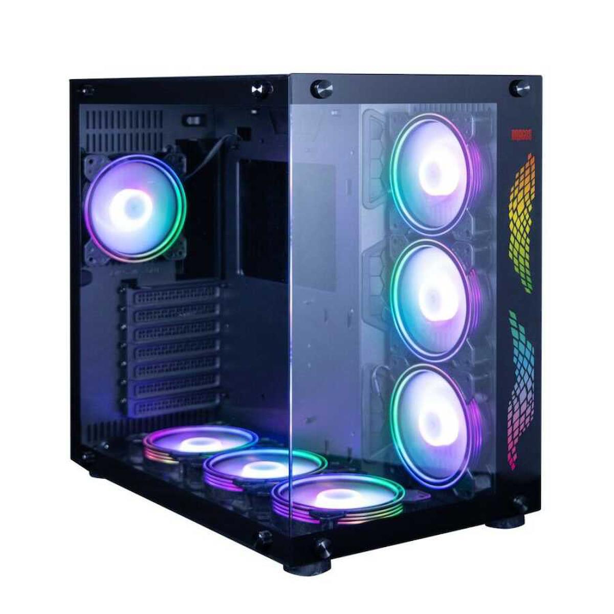 Dragos WarFire RGB 7 Fanlı Siyah Dikey Kullanım ATX Oyuncu Bilgisayar Kasası