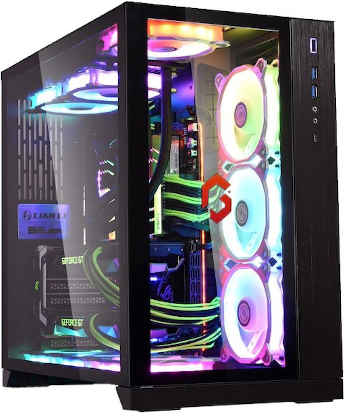 Lian Li Gameon Edition RGB 6 Fanlı Siyah Dikey Kullanım ATX Bilgisayar Kasası