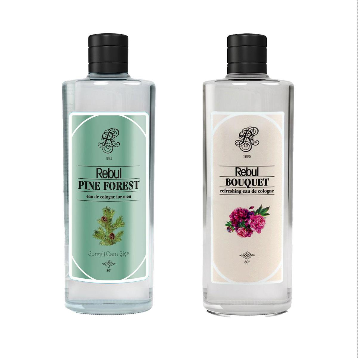 Rebul Bouquet - Pine Forest Cam Şişe Kolonya 250 ml 2'li