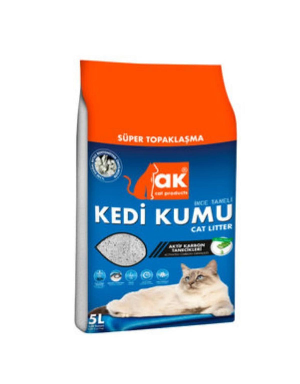 Akkum Fresh Kokulu Topaklanan İnce Taneli Bentonit Kedi Kumu 5 lt