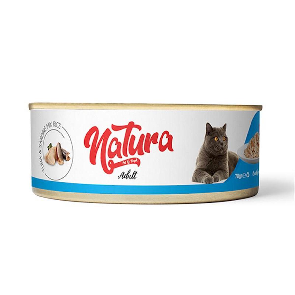 Natura Pet Adult Sardalya ve Ton Balıklı Yetişkin Yaş Kedi Maması 70 gr