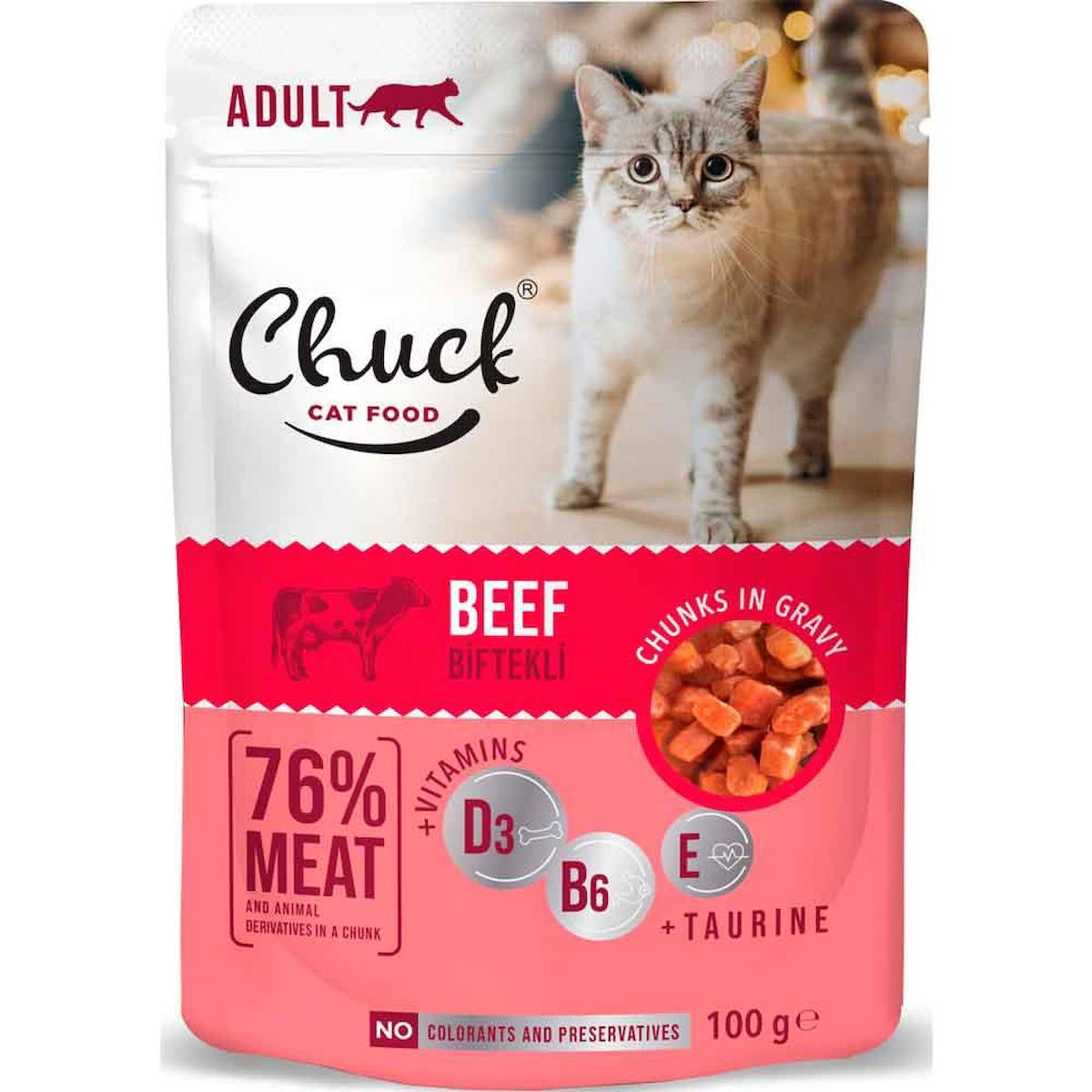 Chuck Chunks In Gravy Dana Etli Yetişkin Yaş Kedi Maması 100 gr