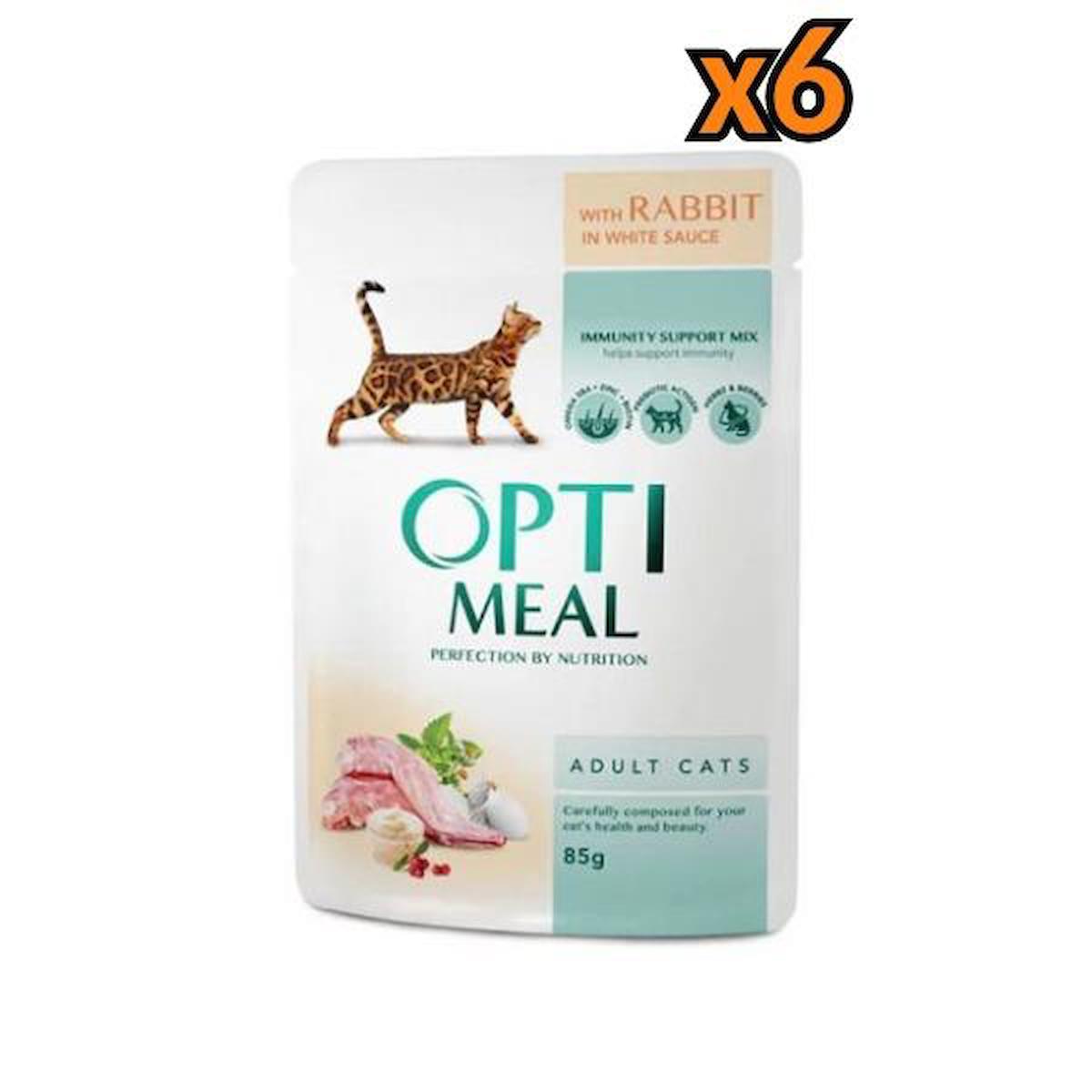 Optimeal Adult Cats Tavşanlı Jöleli Yetişkin Yaş Kedi Maması 6x85 gr