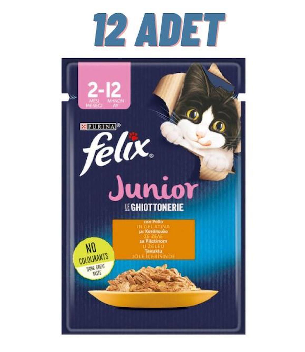 Felix Le Ghiottoneire Tavuklu Yavru Yaş Kedi Maması 12x85 gr