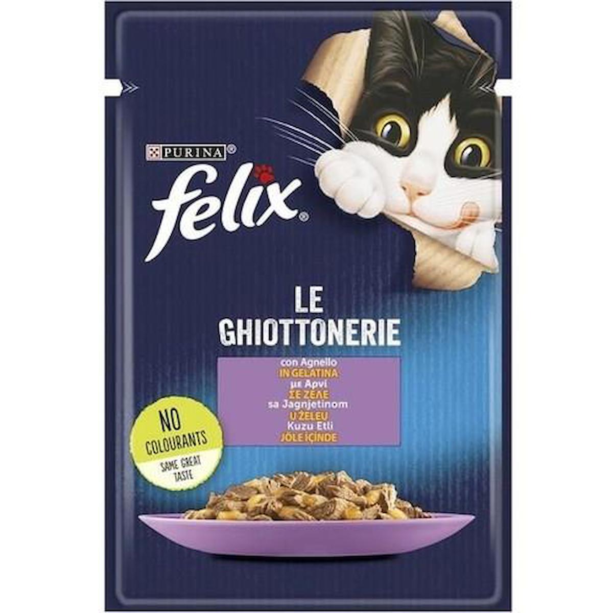 Felix Le Ghiottoneire Kuzu Etli Yetişkin Yaş Kedi Maması 85 gr