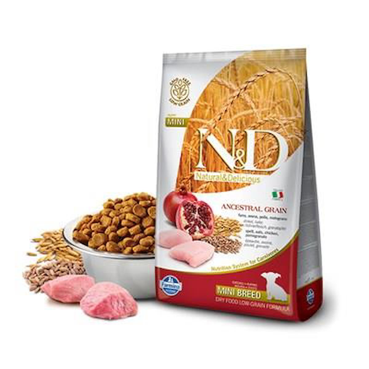 N&D Ancestral Grain Narlı ve Tavuklu Mini Irk Yetişkin Kuru Köpek Maması 7 kg