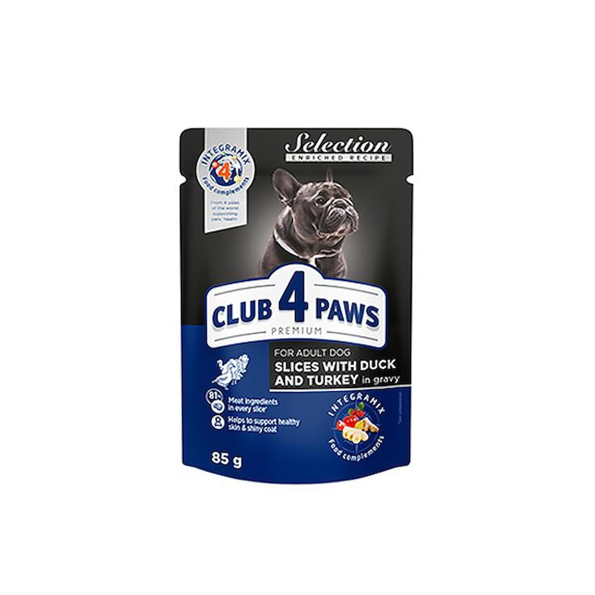 Club4Paws Premium Hindili ve Ördekli Küçük Irk Yetişkin Kuru Köpek Maması 84 gr