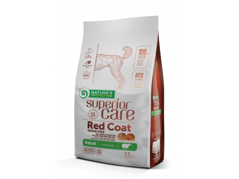 Nature'S Protection Superior Care Red Coat Kuzu Etli Küçük Irk Yetişkin Kuru Köpek Maması 1.5 kg