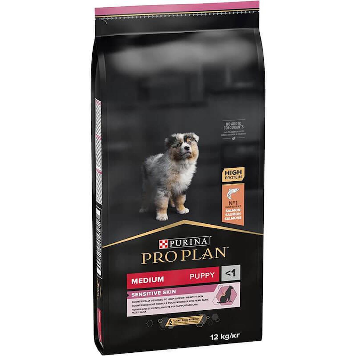 Pro Plan Sensitive Skin High Protein Pirinçli ve Somonlu Orta Irk Yavru Kuru Köpek Maması 12 kg