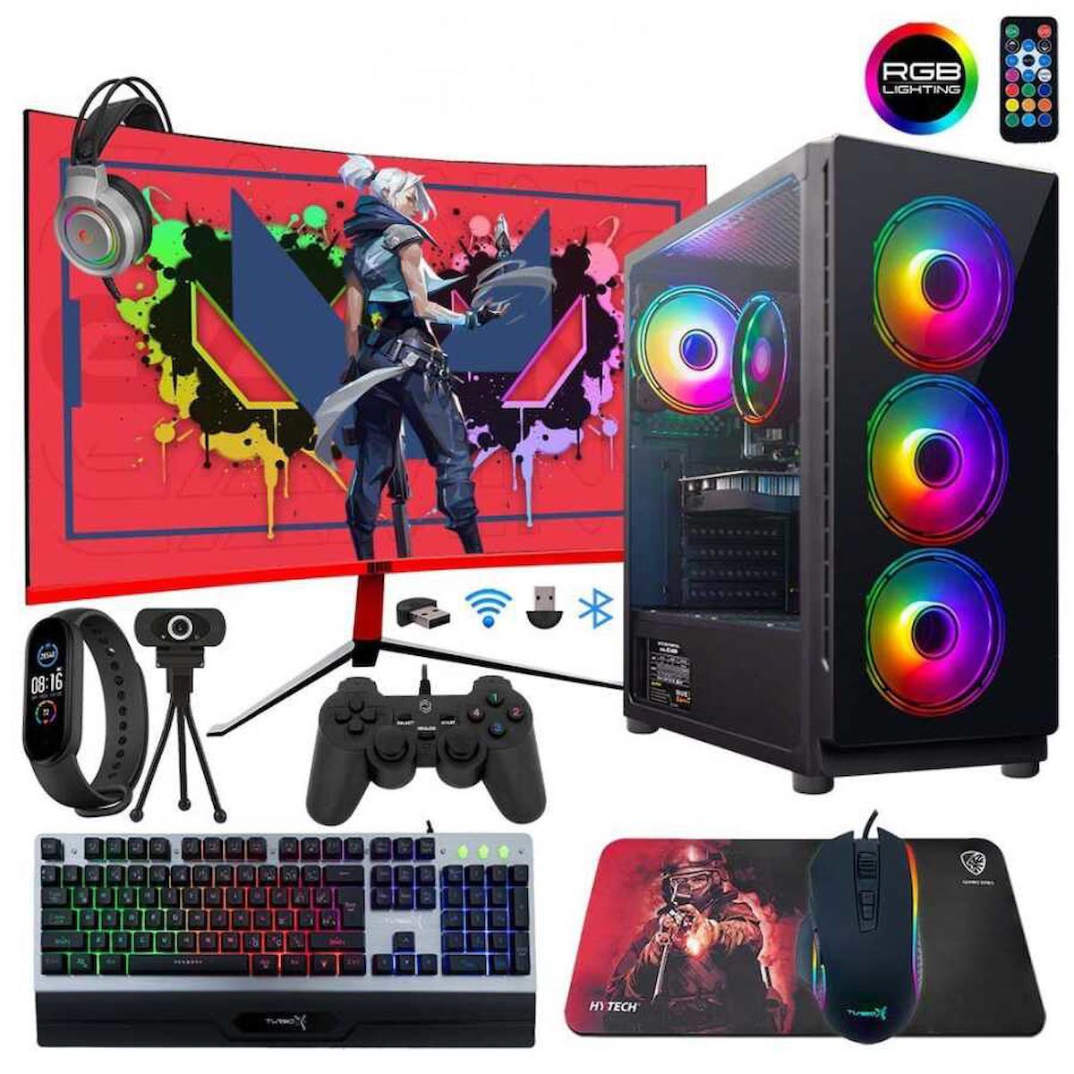 Turbox Tx500 Harici Radeon RX 550 Ekran Kartlı Intel Core i5 3470 16 GB DDR3 256 GB SSD 27 inç FULL HD FreeDos Masaüstü Oyuncu Bilgisayarı