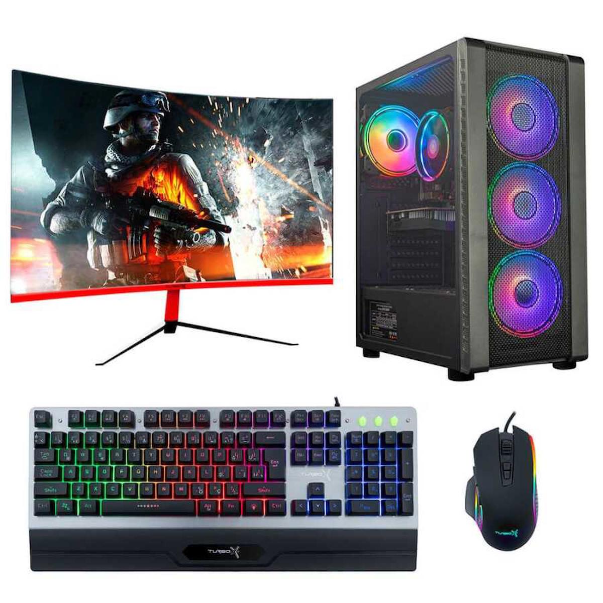 Turbox Tx3653 Harici Radeon R7 240 Ekran Kartlı Intel Core i5 2400 16 GB DDR3 512 GB SSD 27 inç FULL HD FreeDos Masaüstü Oyuncu Bilgisayarı