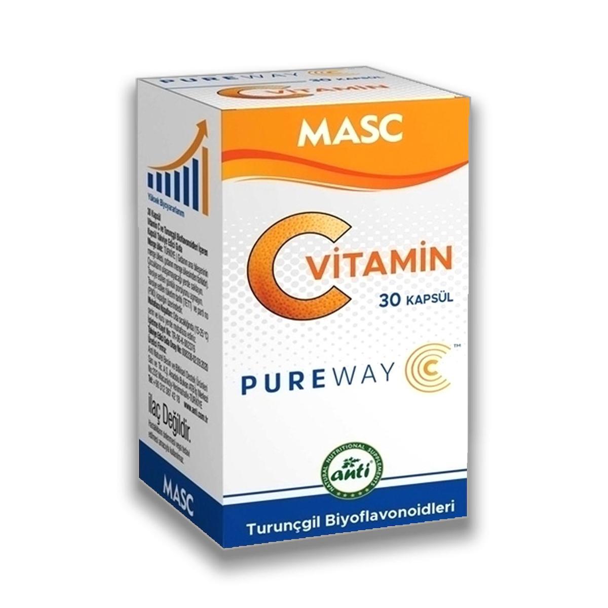 Anti Masc Pureway-C Sade Unisex Vitamin 30 Kapsül