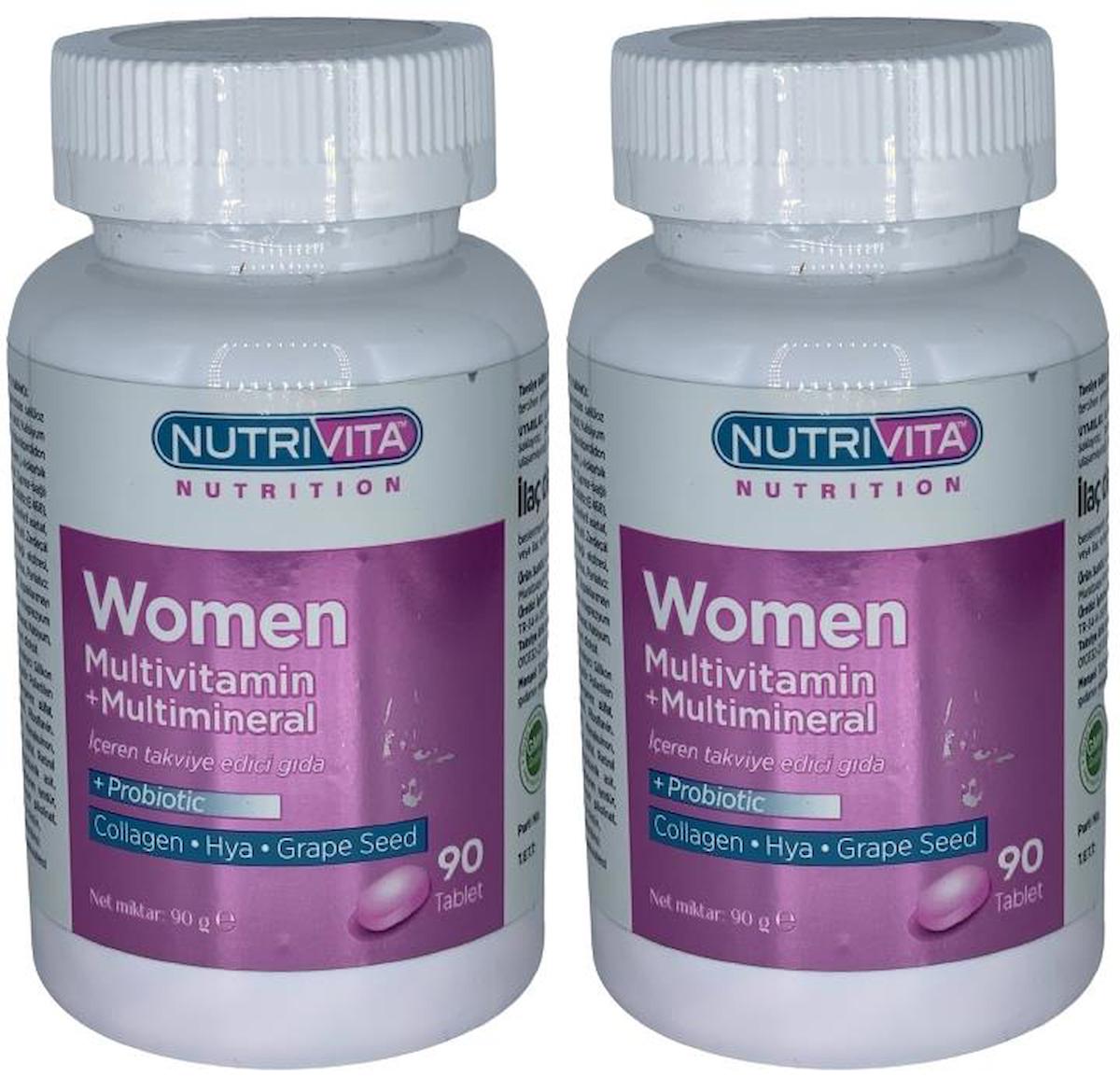 Nutrivita Nutrition Probiyotik Aromasız Kadın Vitamin 2x90 Tablet