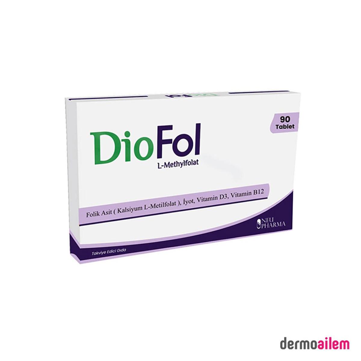 Neupharma Diofol L-Methylfolat Sade Unisex Vitamin 90 Tablet