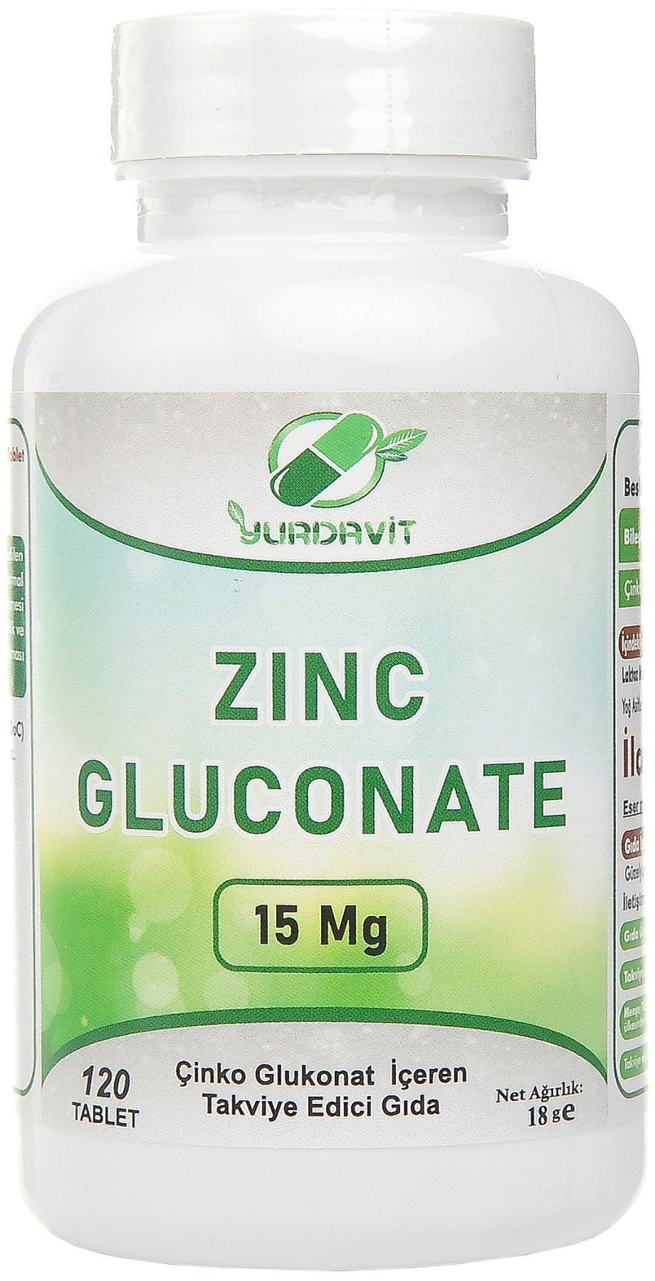 Yurdavit Zinc Gluconate Sade Unisex Vitamin 120 Tablet