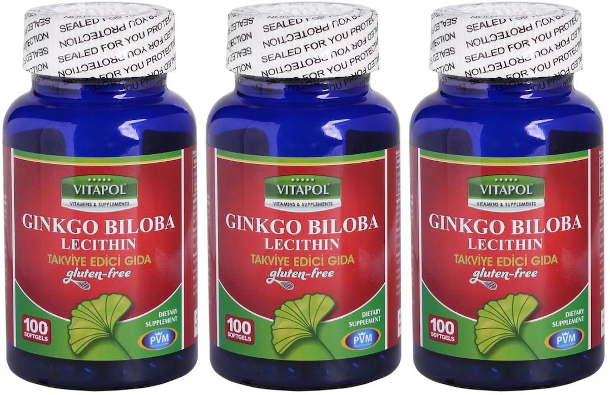 Vitapol Gınko Bıloba Lecithin Aromasız Unisex Vitamin 3x100 Kapsül