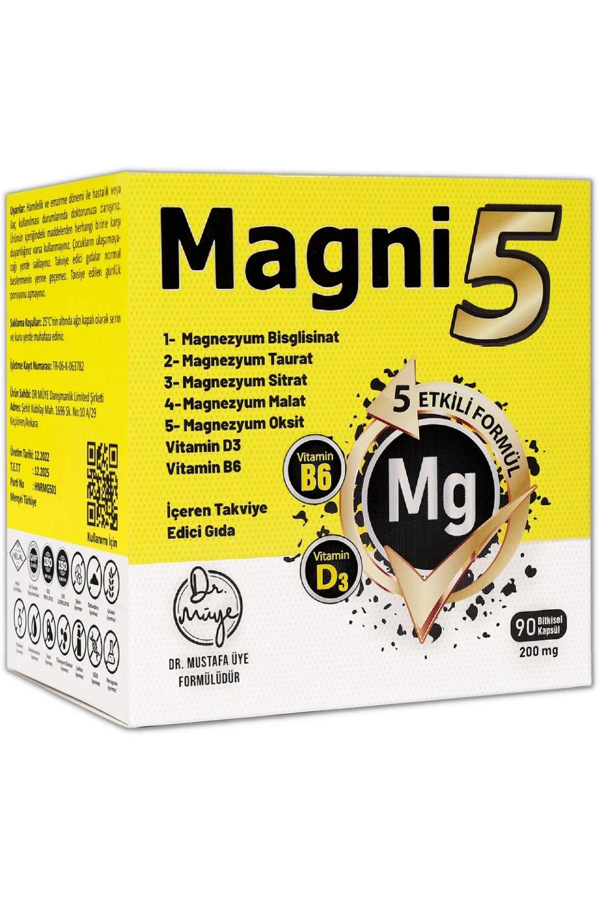 Dr Müye Magni5 Magnezyum Sade Unisex Vitamin 90 Tablet