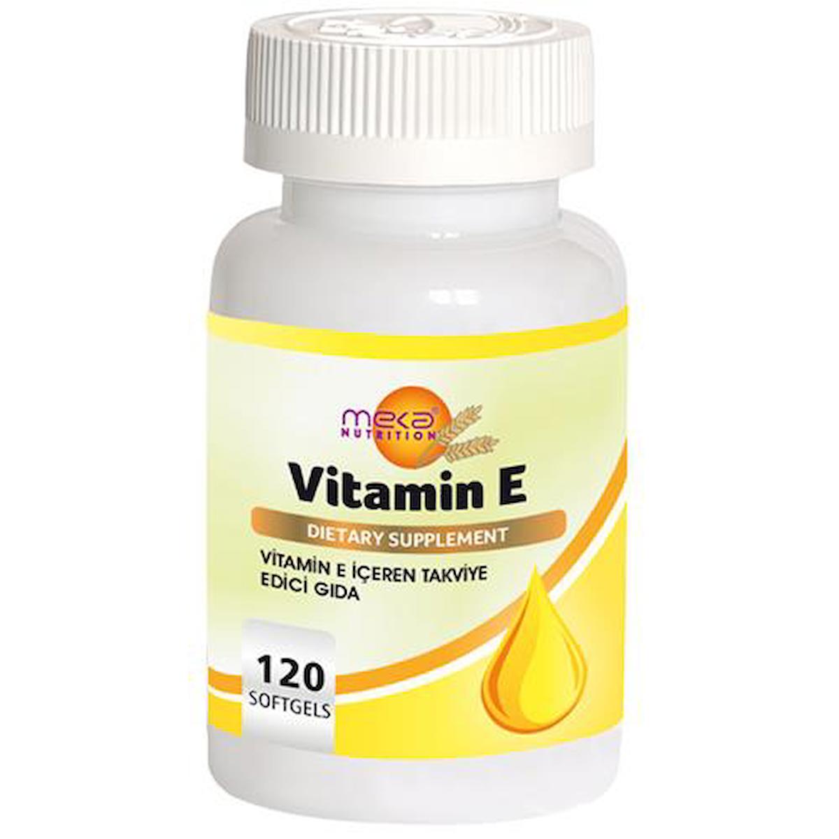 Meka Nutrition Vitamin E Aromasız Unisex 120 Kapsül