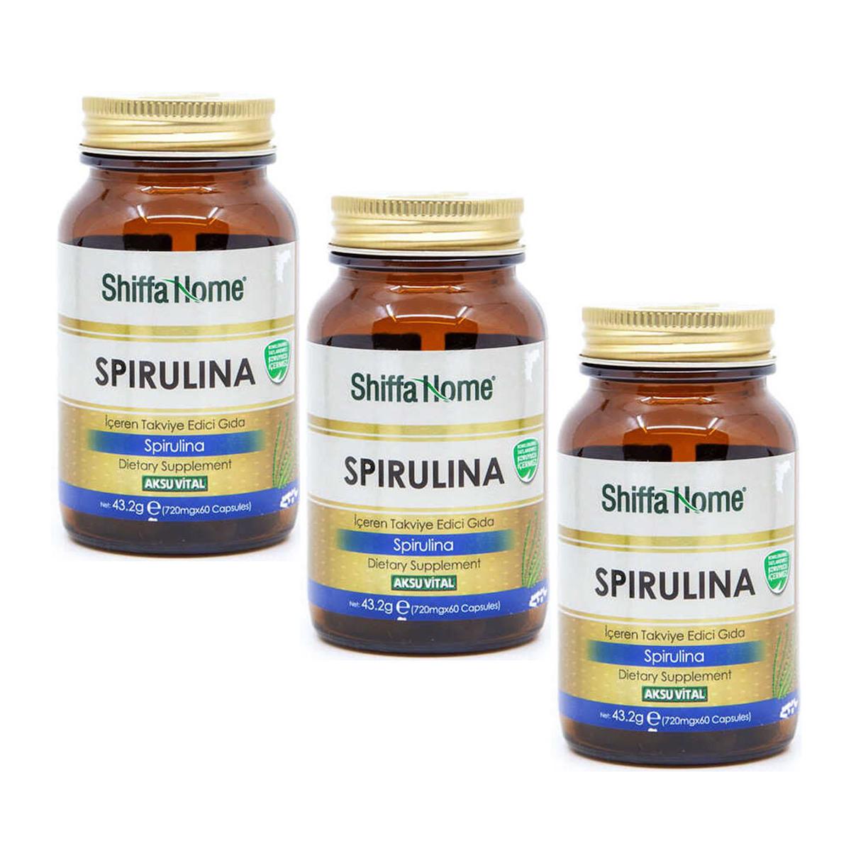 Shiffa Home Spirulina Aromasız Unisex Vitamin 3x60 Kapsül