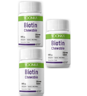 Voonka Biotin Chewblade Aromalı Unisex Vitamin 3x62 Tablet