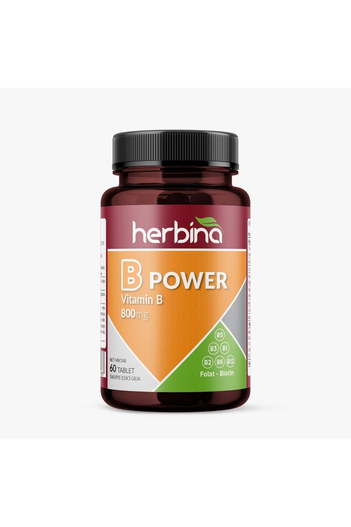 Herbina B-Power Vitamin B Aromasız Unisex 60 Tablet