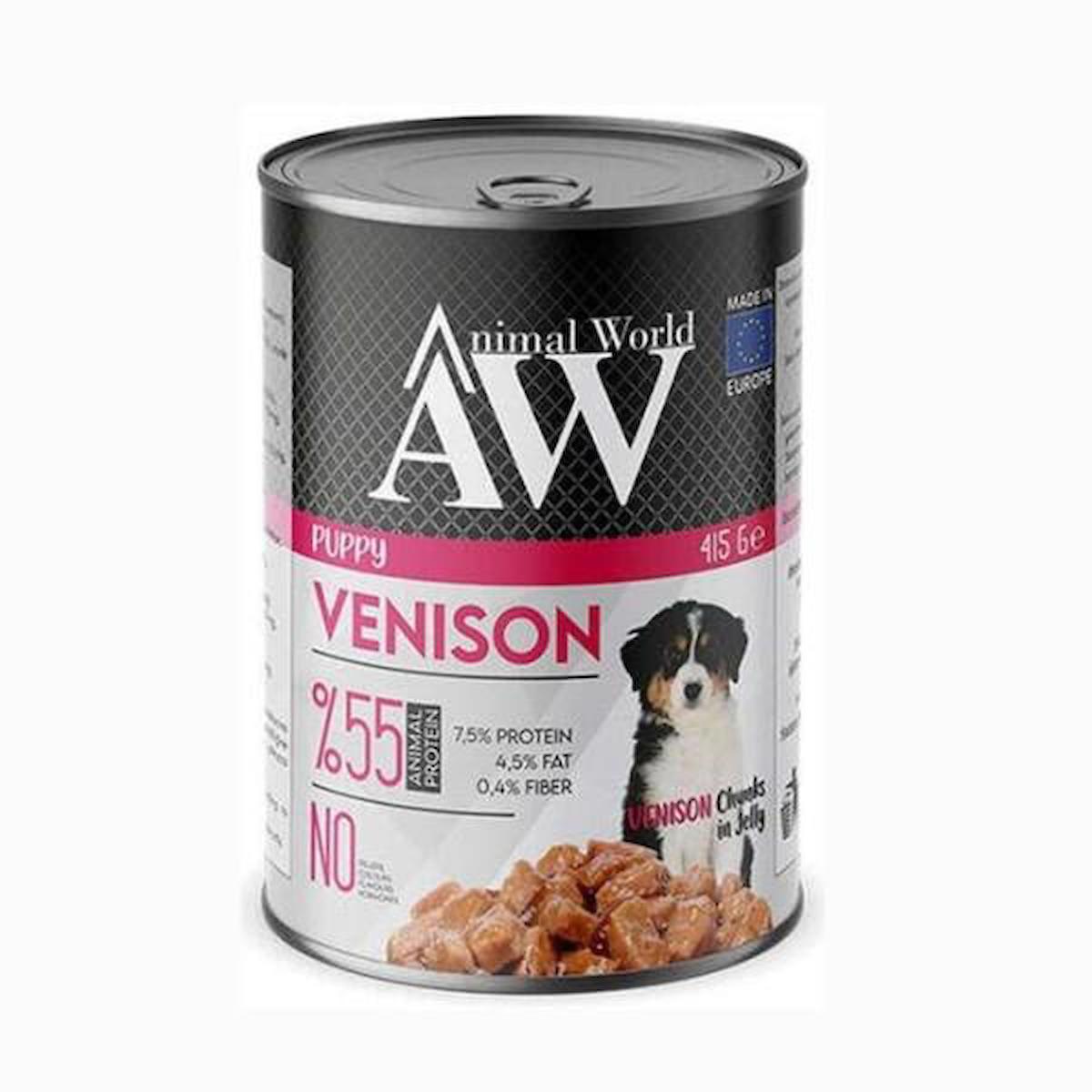 Animal World Venison Jelly Yavru Yaş Köpek Maması 415 gr Tekli