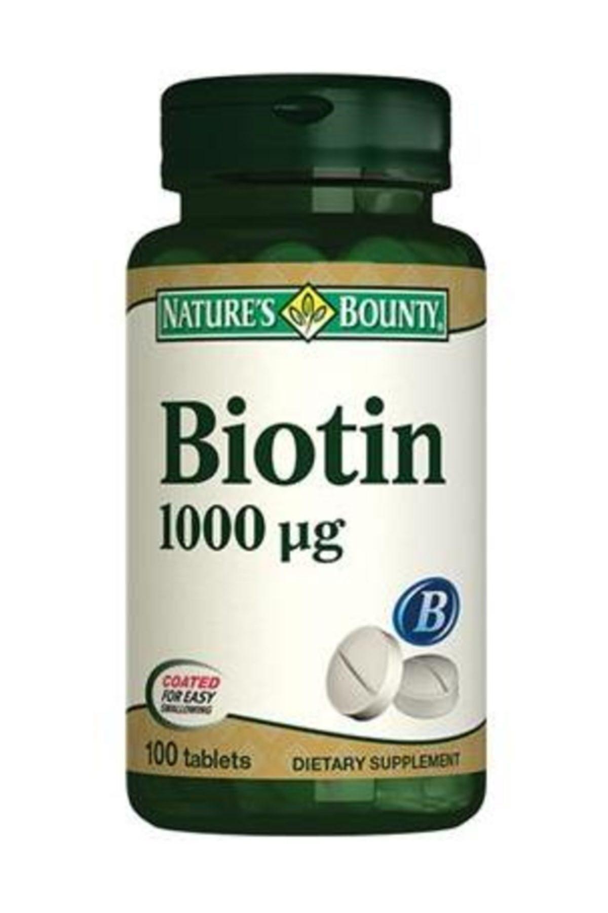 Natures Bounty Biotin Sade Yetişkin Bitkisel Besin Desteği 100 Tablet