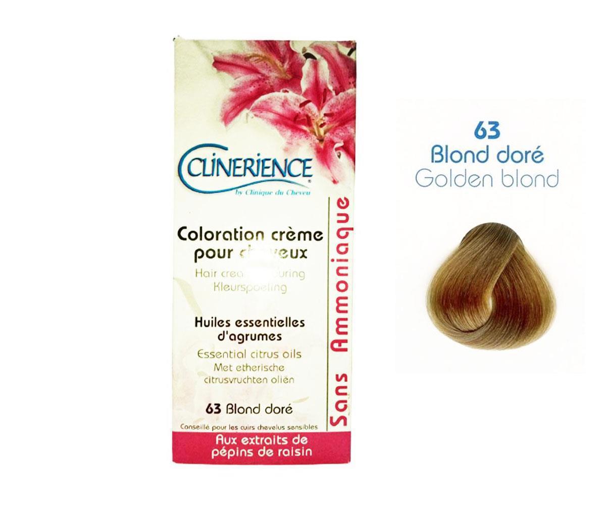 Clinerience 63 Altın Sarı Amonyaksız Krem Saç Boyası 40 ml