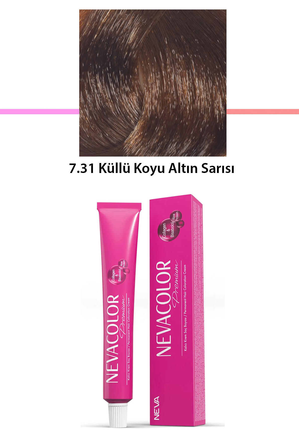 Nevacolor 7.31 Küllü Koyu Altın Sarısı Krem Saç Boyası 50 gr