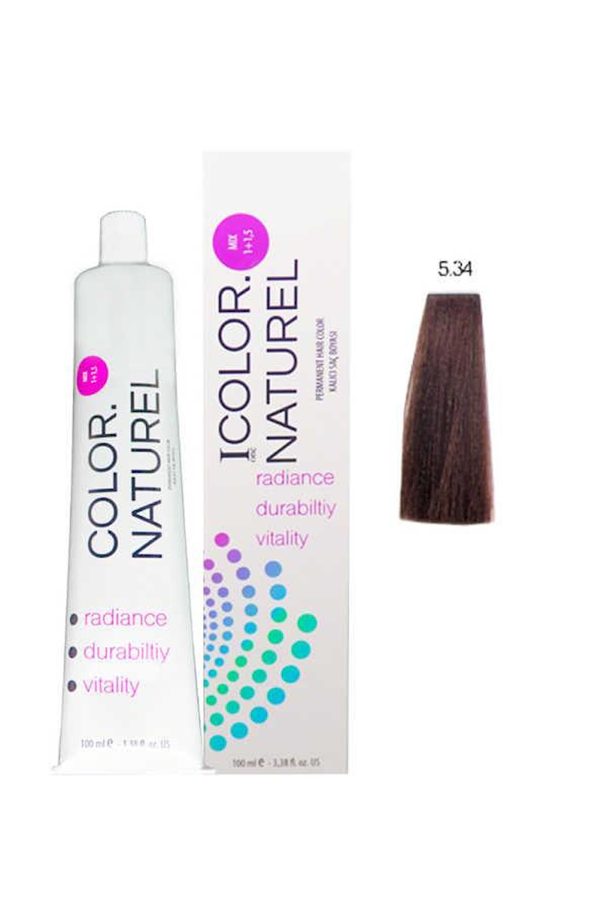 Color Naturel 5.34 Koyu Altın Bakır Krem Saç Boyası 100 ml