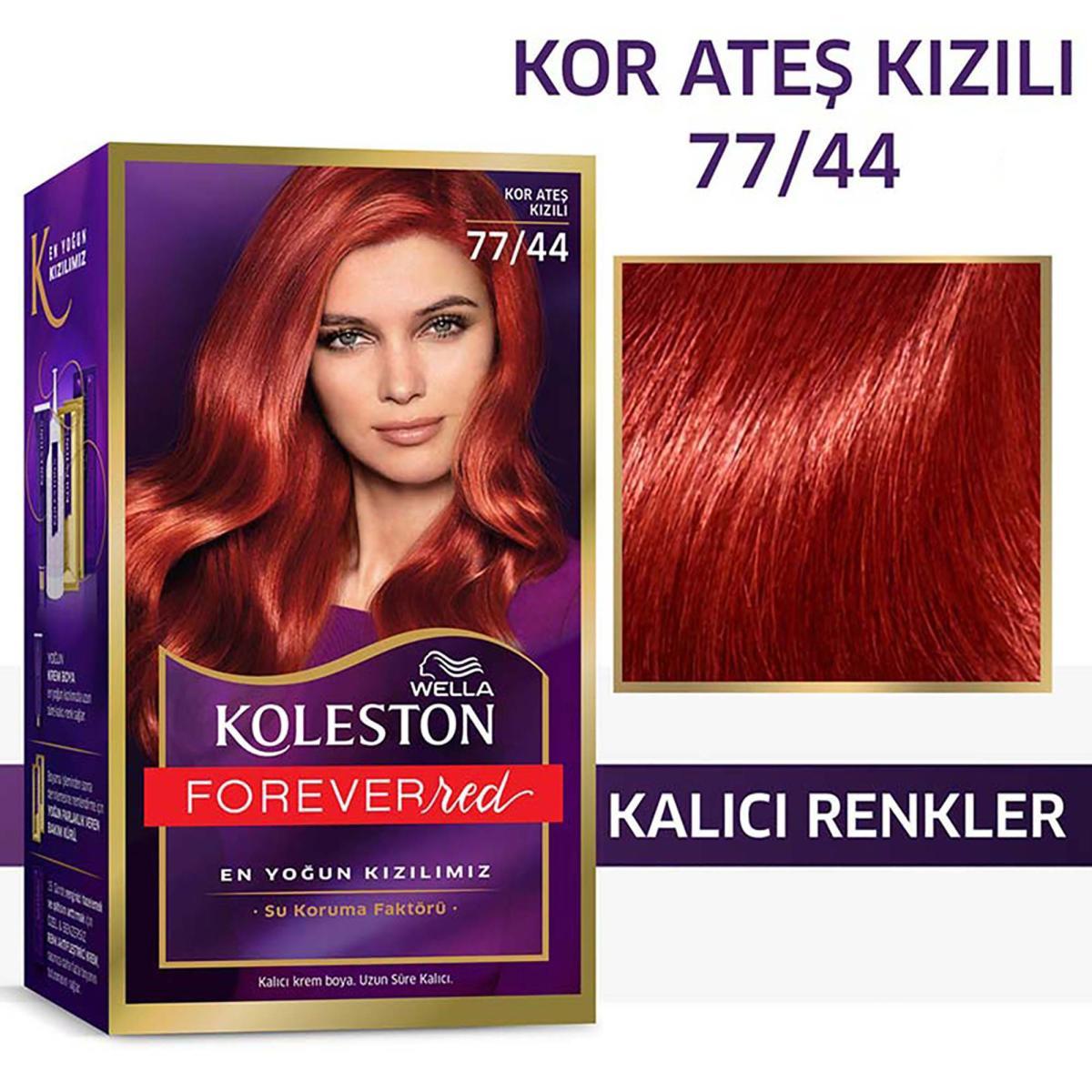 Wella Koleston 77.44 Kor Ateşi Kızılı Krem Saç Boyası 50 ml