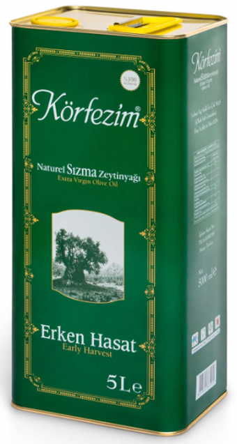 Körfezim Natürel Polifenolsüz Soğuk Sıkım Erken Hasat Teneke Sızma Zeytinyağı 5 lt