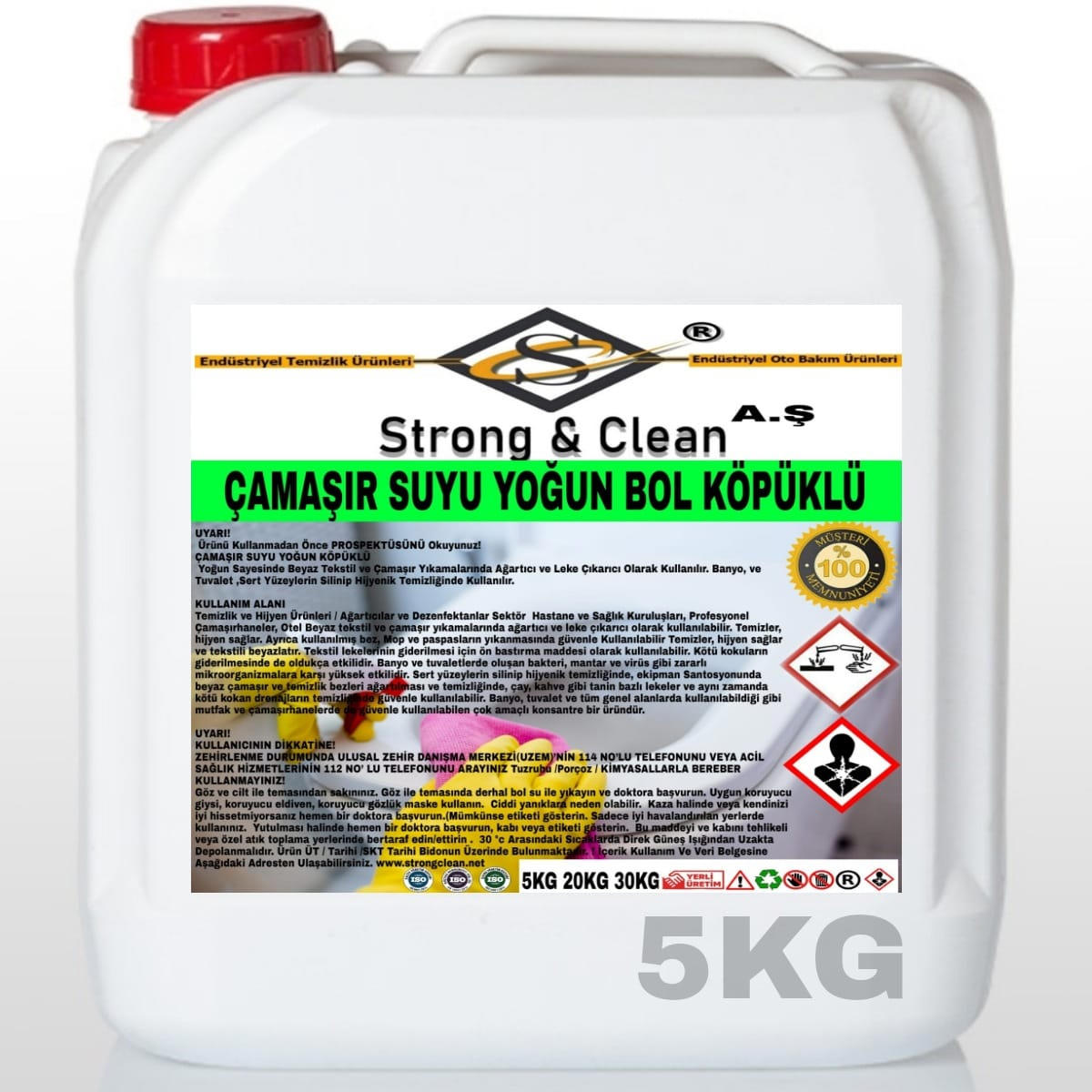 Strong & Clean Yoğun Bol Köpüklü Sıvı Çamaşır Suyu 5 kg