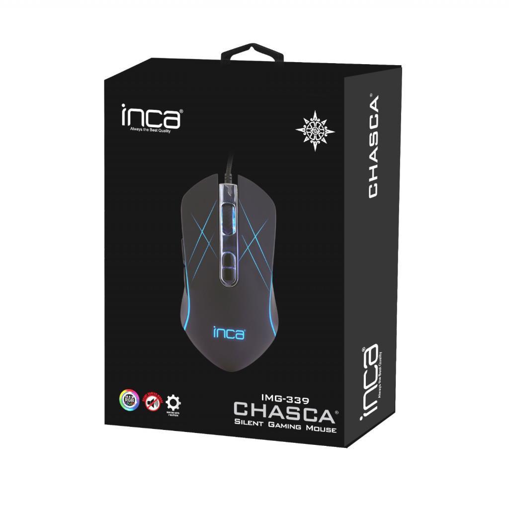 Inca IMG-329 RGB Sessiz Makrolu Kablolu Siyah Gaming Mouse