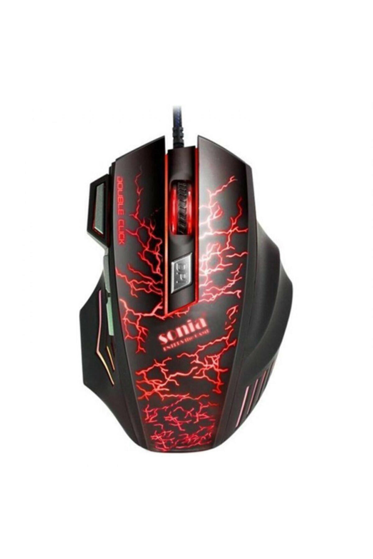 Sonia Sn-A7 Makrolu Kablolu Siyah Gaming Mouse