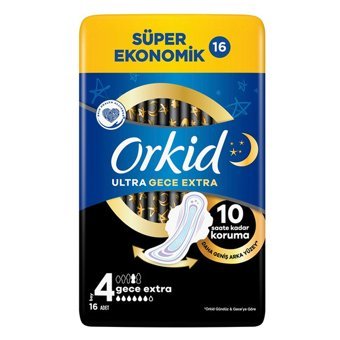 Orkid Ultra Extra Gece İnce 16'lı Hijyenik Ped 1 Adet