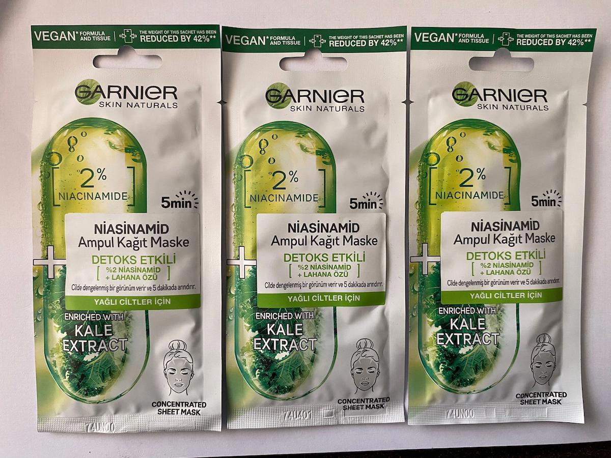 Garnier Niasinamid Kağıt Yüz Maskesi 3x15 gr