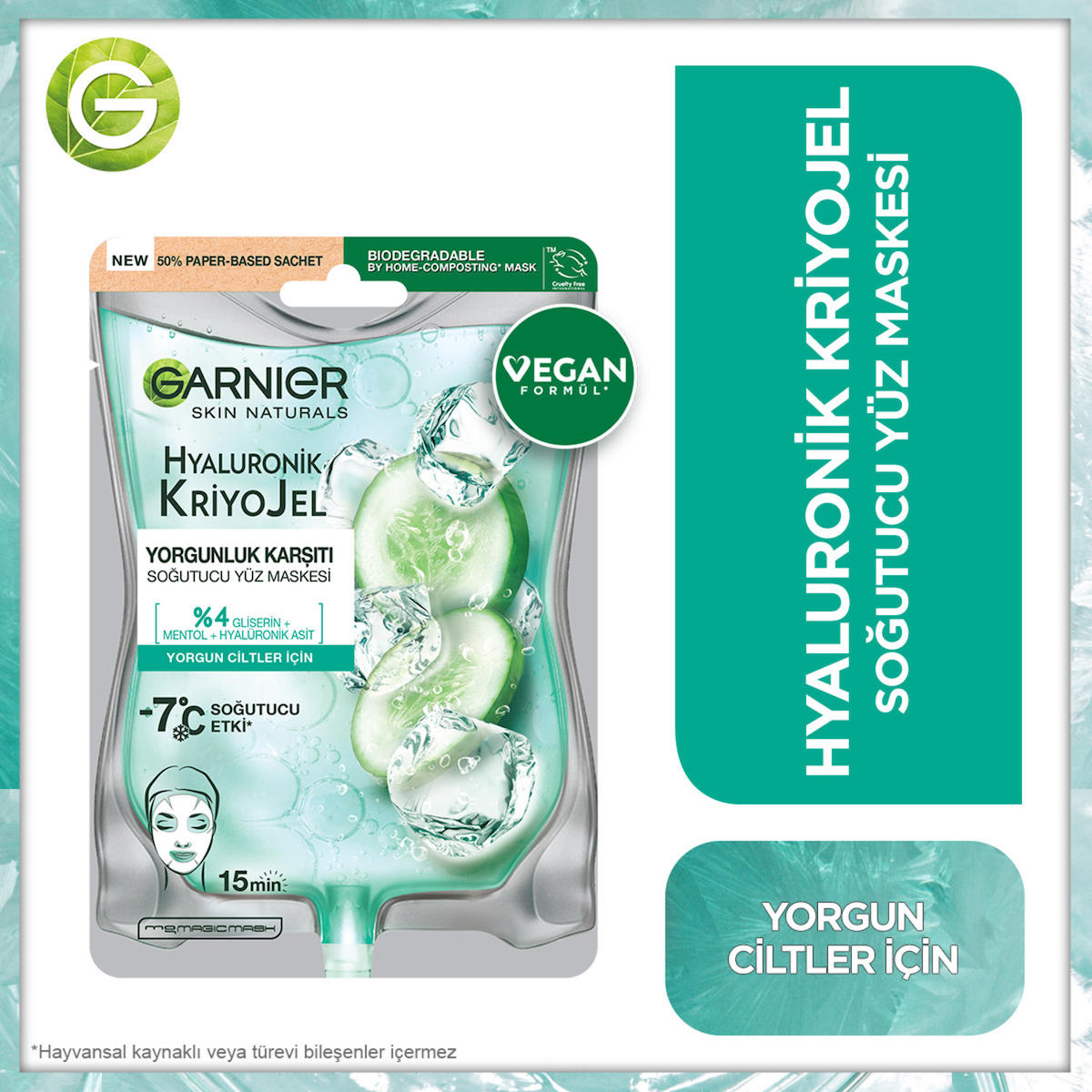 Garnier Hyaluronik Kriyojel Jel Yüz Maskesi 50 gr