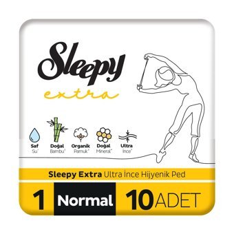 Sleepy Extra Ultra Organik İnce 10'lu Hijyenik Ped 1 Adet